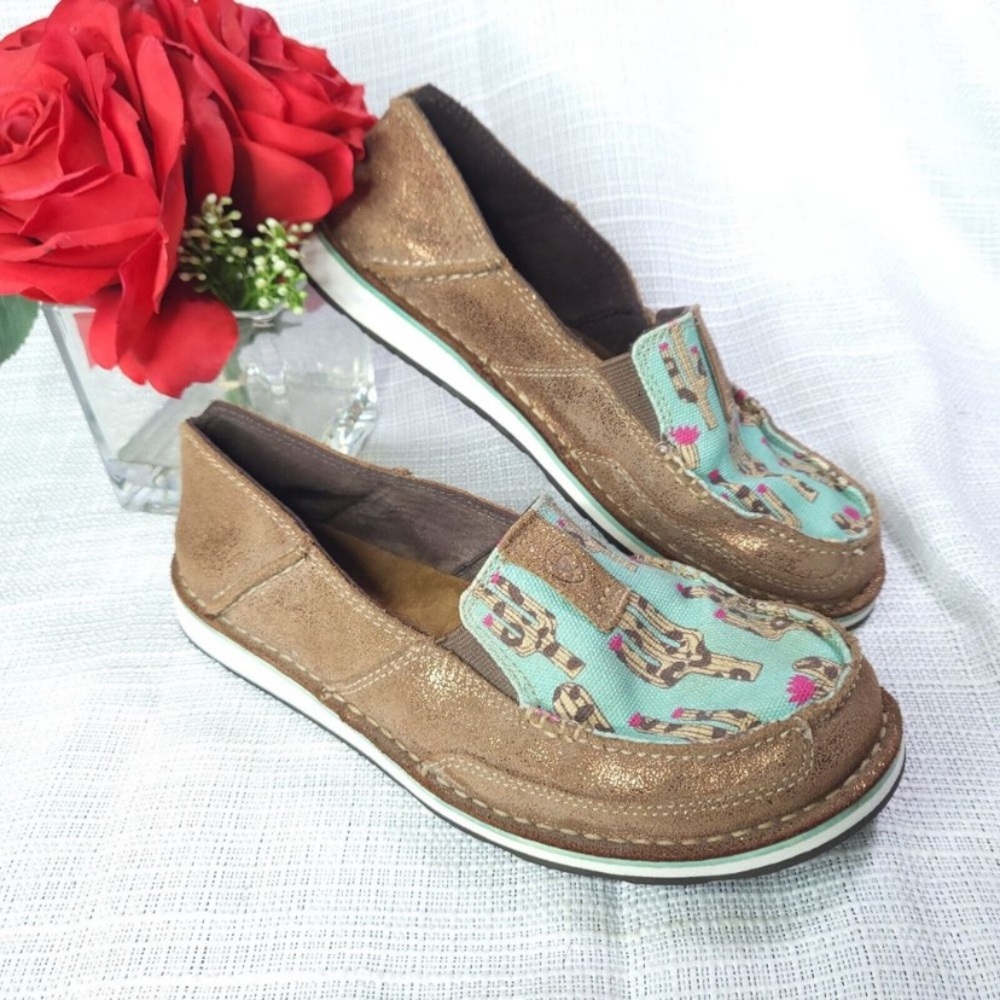 Ariat cruiser metallic bronze leopard cactus shoes